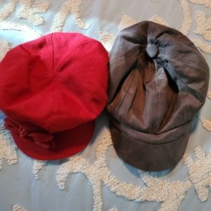 2 NWOT women's pageboy hats